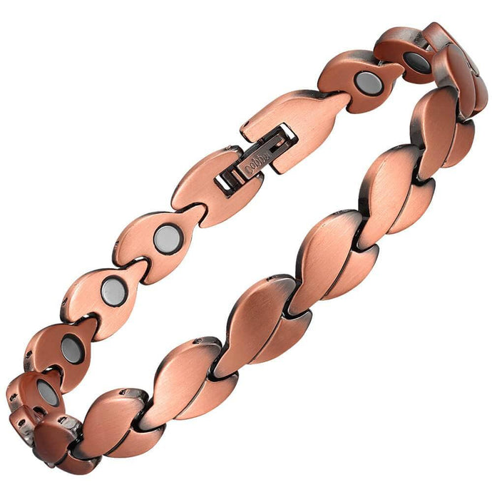 Womens Charming Copper Magnetic Bracelet - Gauss Therapy