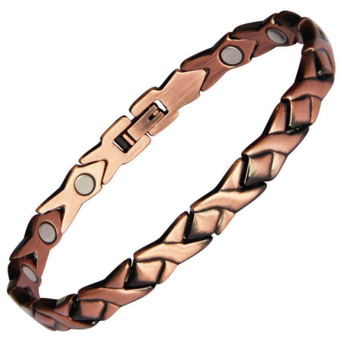 Ladies Copper Link Full Magnetic Bracelet - Gauss Therapy