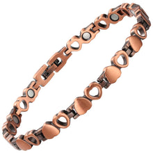 Load image into Gallery viewer, Dainty Love Heart Copper Magnetic Bracelet - Gauss Therapy
