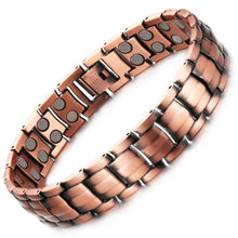 Load image into Gallery viewer, Quality Copper Double Row Magnetic Bracelet - Gauss Therapy
