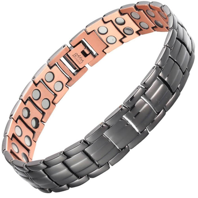 Black Pure Copper Fully Magnetic Bracelet - Gauss Therapy