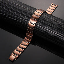 Load image into Gallery viewer, Pure Copper Hematite Magnetic Bracelet - Gauss Therapy
