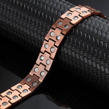 Load image into Gallery viewer, Masculine Chunky Copper Magnetic Bracelet - Gauss Therapy

