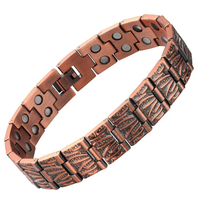 Masculine Chunky Copper Magnetic Bracelet - Gauss Therapy