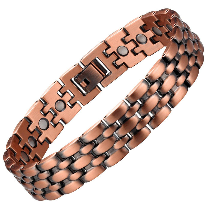 Mens Watch Strap Copper Link Magnetic Bracelet - Gauss Therapy