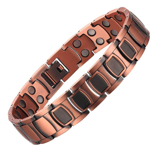 Mens Divine Copper Link Fully Magnetic Bracelet - Gauss Therapy