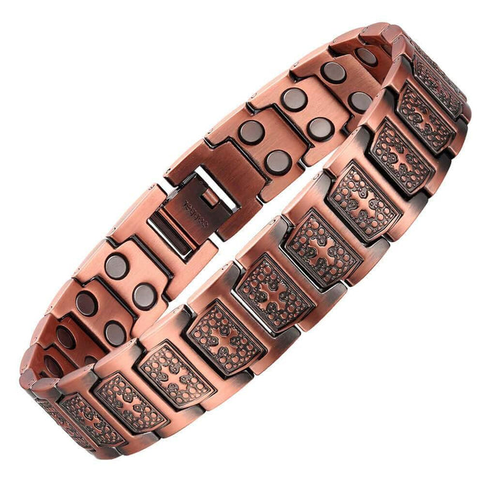 Gentlemens Copper Cross Link Magnetic Bracelet - Gauss Therapy