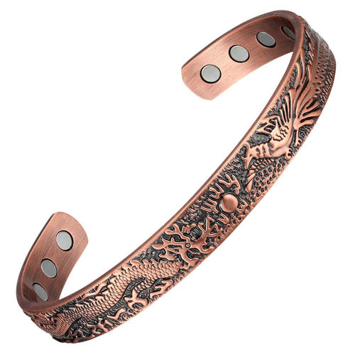 Phoenix & Dragon Magnetic Copper Bangle - Gauss Therapy