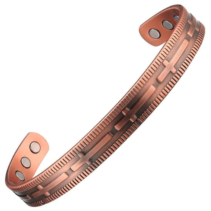 Christian Cross Copper Magnetic Bangle - Gauss Therapy