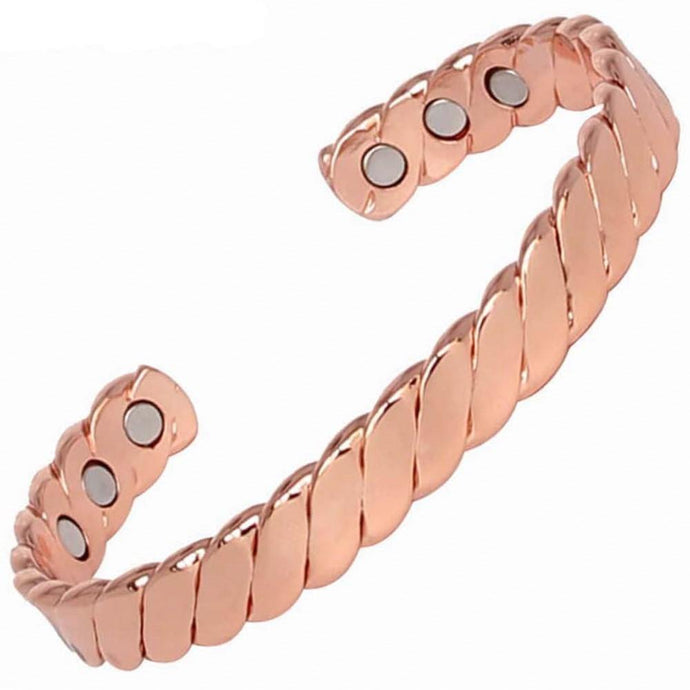 Twisted Design Magnetic Copper Bangle - Gauss Therapy