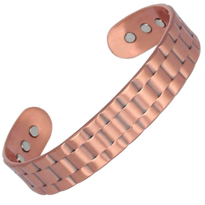 Mens Masculine Magnetic Copper Bangle - Gauss Therapy