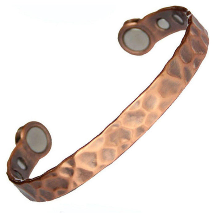 Powerful Hammered Copper Magnetic Bangle - Gauss Therapy