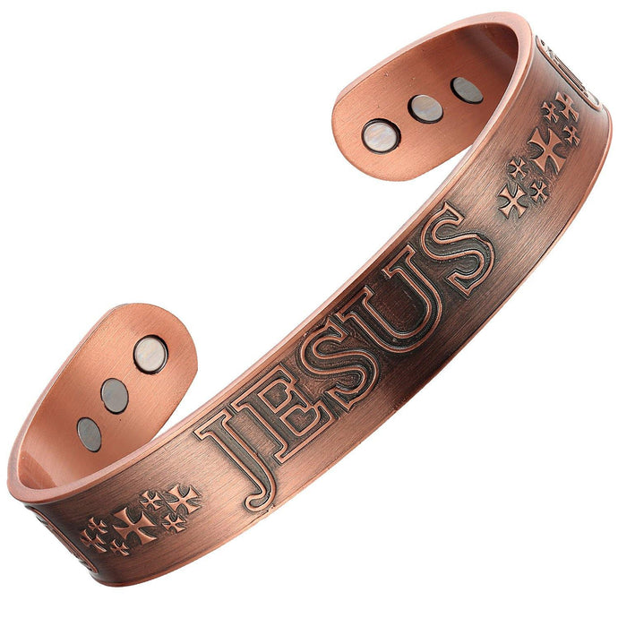 Jesus Christian Copper Magnetic Bangle - Gauss Therapy