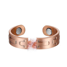 Load image into Gallery viewer, Set of Two - Cross Design Copper Magnetic Rings - GaussTherapy
