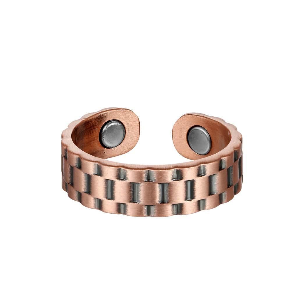 Set of Two Masculine Copper Magnetic Rings Gauss Therapy