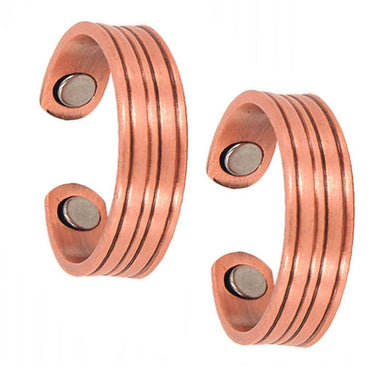 Set of Two - Threaded Copper Magnetic Rings - Gauss Therapy