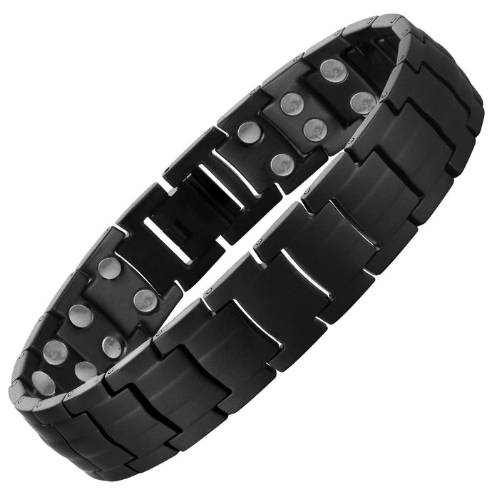 Matt Black Titanium Strong Magnetic Bracelet - Gauss Therapy