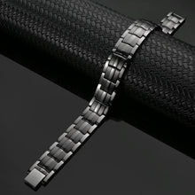 Load image into Gallery viewer, Mens Gun Metal Titanium Strong Magnetic Bracelet - Gauss Therapy
