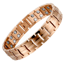 Load image into Gallery viewer, Unisex Gold Titanium Fully Magnetic Therapy Bracelet - Gauss Therapy
