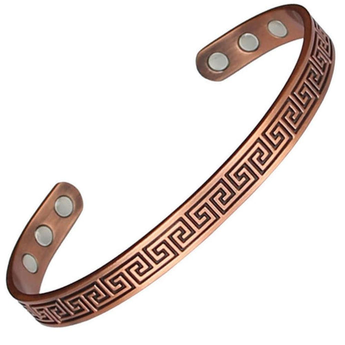 Traditional Greek Style Copper Magnetic Bangle - Gauss Therapy