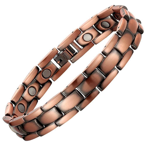 Brickwork Style Copper Link Magnetic Bracelet - Gauss Therapy