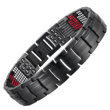 Load image into Gallery viewer, Black Titanium Hematite Magnetic Bracelet - Gauss Therapy
