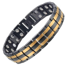 Load image into Gallery viewer, Black Gold Titanium Fully Magnetic Therapy Bracelet - Gauss Therapy
