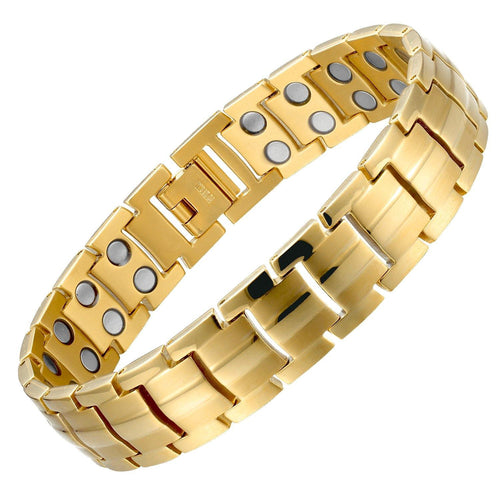 Gold Titanium Power Magnetic Therapy Bracelet - Gauss Therapy