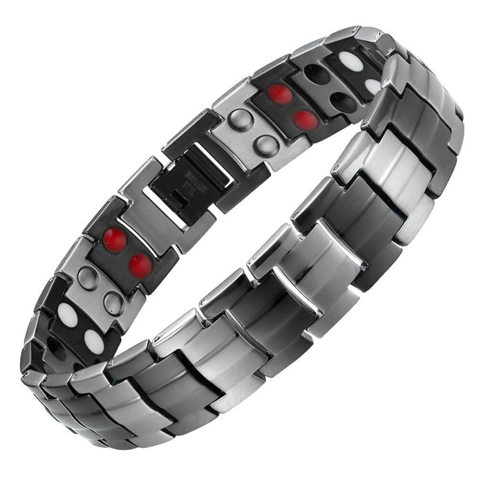 Gun Metal 4in1 Titanium Magnetic Therapy Bracelet - Gauss Therapy