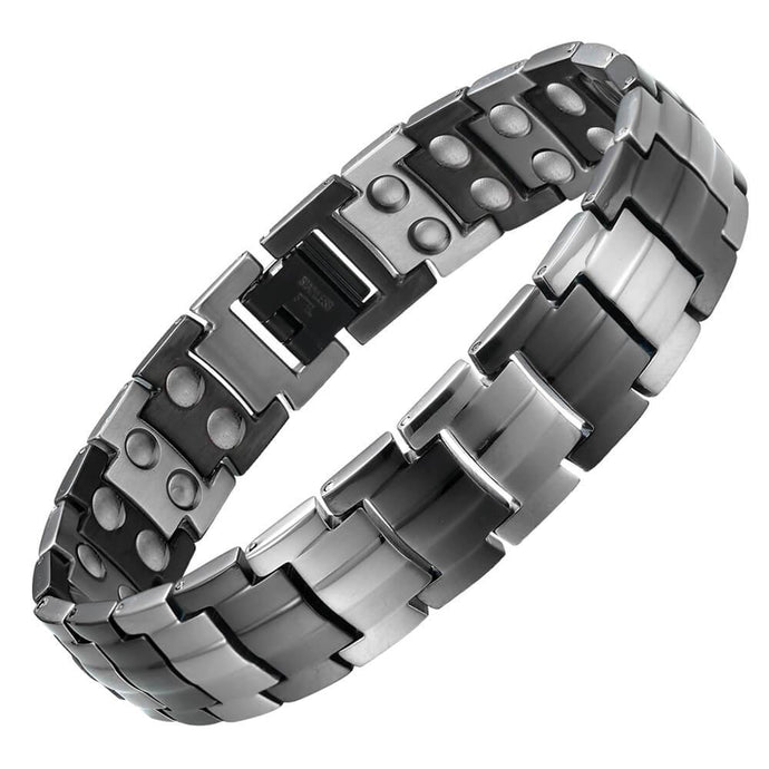 Gun Metal Titanium Strong Magnetic Therapy Bracelet - Gauss Therapy