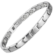 Load image into Gallery viewer, Trinity Silver Stainless Steel Magnetic Bracelet - Gauss Therapy
