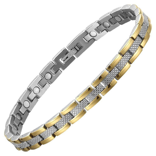 Affinity Two Tone Stainless Magnetic Bracelet - Gauss Therapy